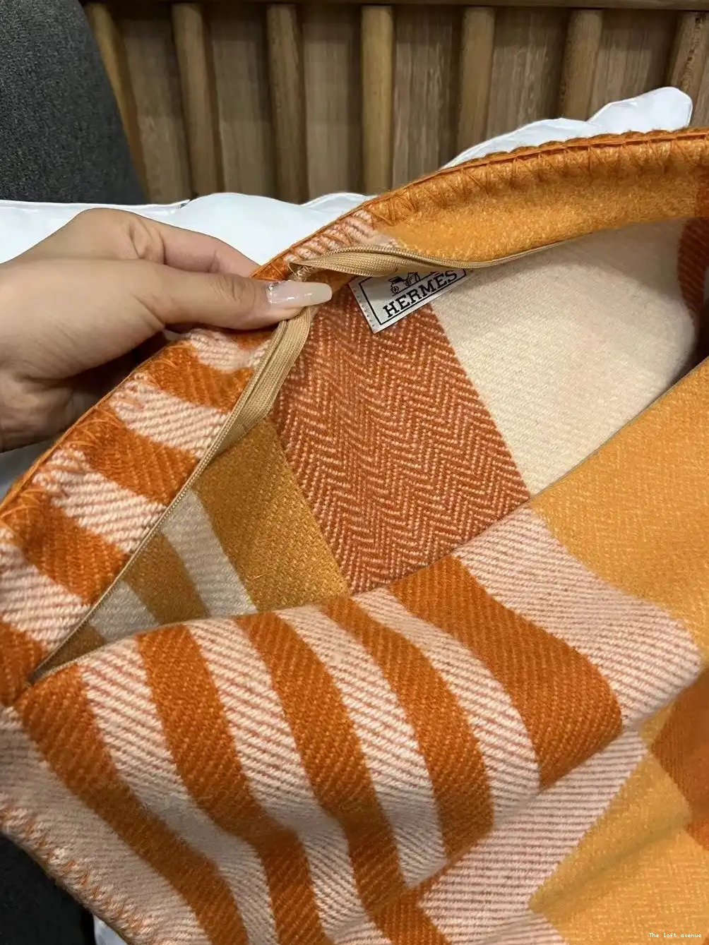 WOOL PILLOW HERMES THROW ITHAQUE 0519